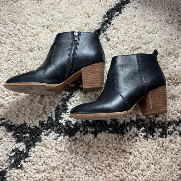 Madewell Shoes - Madewell Brenner Ankle Boots Black Leather Size 6.